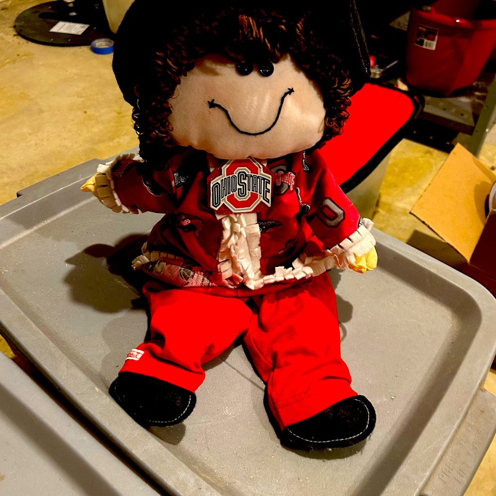 Soft Handmade Ohio State Buckeye Doll